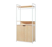 Perchero burro larem 180x84x40cm con puertas - efecto roble [en.casa] 84 cm