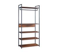 Perchero burro larem con 5 compartimento 180x84x40cm - efecto nogal [en.casa]