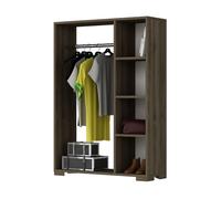 Perchero burro nesbyen con 4 estantes aglomerado 126x90x30 cm efecto nogal [en.casa]