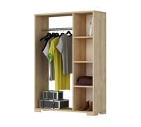 Perchero burro nesbyen con 4 estantes aglomerado 126x90x30 cm efecto roble [en.casa]