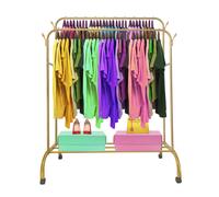 Perchero Burro Premium Maxi 1 Stand Home - 2 barras para colgar, 4 ganchos , 1 balda inferior - Organizador de ropa multifuncional - Estructura metálica resistente - Diseño elegante - 152x110x56 cm