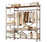 Perchero Burro Ropa, Armario Abiertos Madera, Multifuncional Resistente Perchero con Estante De Almacenamiento, Perchero De Pie para Dormitorios Sala De Estar