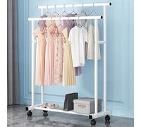 Perchero Burro Ropa Colgador De Ropa Con Ruedas, Burros Perchero De Ropa Independiente De Metal, Portátil Burro Ropa Resistente Con Zapatero Para Lavandería, Cuarto, Balcón, Oficina, 100×131cm ( Color