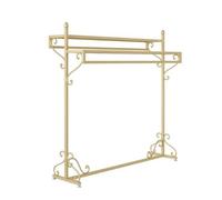 Perchero Burro Ropa Estante de exhibición Golden Island tienda ropa, combinación derecha del piso, estante colgante doble fila Dormitorio(Medio)