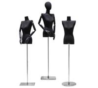 Perchero Burro Ropa Estante de exhibición modelo ventana tienda ropa, accesorios hombro planos negros Dormitorio