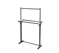 Perchero Burro Ropa Perchero nórdico de doble fila, suelo en capas, tienda ropa, balcón interior, colgante estable Dormitorio(Negro,Grande)