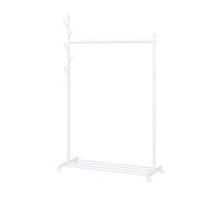 Perchero burro snåsa con estante 5 perchas metal 170x105x43cm - blanco [en.casa]