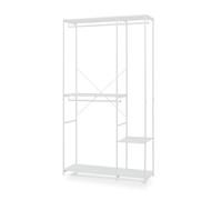Perchero burro verdfjorg con 3 barras y 3 estantes 200x110x40 cm - blanco [en.casa]