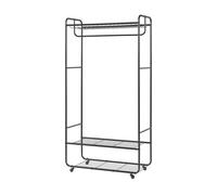 Perchero burro vestvågøy con 3 estantes acero 176x90x40cm - negro [en.casa]