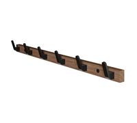 Perchero colgante Perchero de madera for montaje en pared con 6 ganchos, entrada decorativos rústicos montados adhesivo, clavijas for colgar abrigos, ropa, sombreros, bolsos, y toallas(Negro)