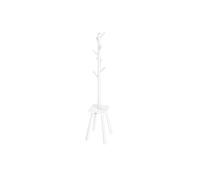 VASAGLE Perchero, Perhcero de Suelo, con 8 Ganchos y Estante de Almacenamiento, 170,5 cm de Altura, para Abrigos Sombreros Bolsos, Entrada Pasillo Dormitorio, Blanco Nube RCR033W01