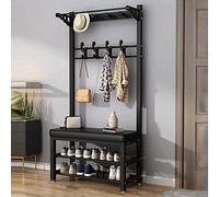 Perchero con Banco Mueble Recibidores De Entrada con Zapatero Armario Multifunción Zapatero con Asiento con Ganchos Extraíbles Mueble Perchero Puerta para Sala De Estar Pasillo Entrada