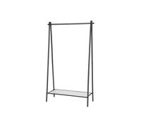 SONGMICS - Perchero para ropa, perchero, perchero, armario, marco de acero, con barra y estante, 33,5 x 92,5 x 153 cm, para dormitorio, vestuario, lavadero, negro mate HSR23BK