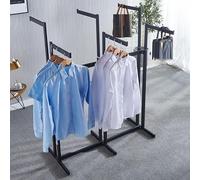 Perchero Con Estante - Perchero De Metal Para Suelo - Perchero De Elevación Ajustable Para Colgar Ropa, Estante Negro Resistente De 6 Vías, Estante Para Colgar Ropa Expositor Al Por Menor(Black)