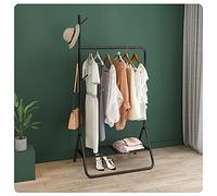 Perchero con Forma de Burro, Base Triangular, diseño Creativo, Resistente y Moderno. Incluye Perchas y Estante de 80 cm. Color Negro. Ideal para el hogar y la Oficina.