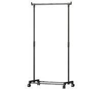 Perchero con ruedas de 130 x 60 cm, PP de acero al carbono, organizador de ropa con soporte para zapatos, perchas, pantalones, chaquetas finas