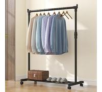Perchero Con Ruedas, Perchero Burro Telescópico, Perchero Metal Resistente, Perchero Burro Extensible Con Estante, Rieles Para Colgar Ropa Portátiles, Tendedero De Ropa Móvil Para Dormitorio Y Balcón