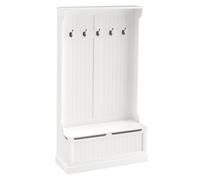 HOMCOM Perchero con Zapatero Perchero Recibidor con 5 Ganchos y Espacio de Almacenaje 96x34x179,7 cm Diseño Elegante Marfil Aosom España