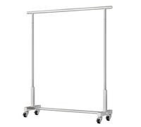 Perchero de acero inoxidable con ruedas de alta resistencia para dormitorio, sala de estar y centro comercial, 80 x 155 cm, solución de almacenamiento versátil