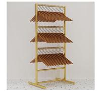 Perchero de almacenamiento para perchas, organizador apilador de perchas, soporte de metal para perchas, organizador de armarios, lavanderías, estantes de centros comerciales (dorado, 80 cm x 40 cm x