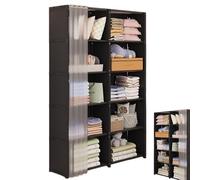 Perchero de armario - estante de almacenamiento para armario | soporte de almacenamiento de tela | Armario portátil | Estante de ropa resistente | Rangemesnt para ropa con funda de tela