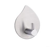 Perchero de baño moderno con forma de gota de agua, montado en la pared con método de perforación, hecho de acero inoxidable 304, para colgar ropa y accesorios de forma segura (C)