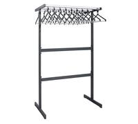 Perchero de barra por dos lados eurokraft pro, con perchas