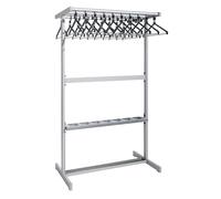 Perchero de barra por dos lados eurokraft pro, con perchas