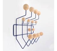 Perchero de bolas de madera colorido con 14 ganchos para colgar en la pared para entrada, baño, dormitorio, cocina, elegante y funcional, ahorra espacio