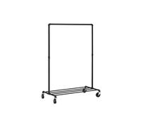 SONGMICS Burro Ropa, Perchero Burro con Ruedas, Capacidad de Carga de 90 kg, Perchero con Barra para Colgar, Estante de Almacenamiento, Estilo Industrial, Negro HSR61BK.