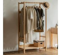 Perchero de entrada con 3 ganchos y estante independiente para zapatos, ideal para dormitorio, apartamento o pasillo (100 cm) - Solución de almacenamiento elegante y funcional