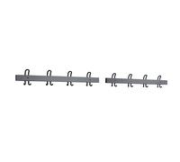 Perchero de ganchos dobles eurokraft pro, longitud 2 x 1000 mm, 2 x 4 ganchos dobles