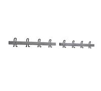 Perchero de ganchos dobles eurokraft pro, longitud 2 x 1000 mm, 2 x 4 ganchos dobles