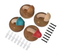 Perchero de madera de hongo para toalla de cocina, dormitorio, accesorios, colgador de pared de madera maciza con 4 colores, incluye 8 tornillos