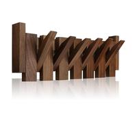 Perchero De Madera De Pared Con Ganchos Plegables, Perchero De Madera Maciza Para Entrada, Abatible Que Ahorra Espacio Para Sombreros, Bolsos Y Toallas(6 Hooks)