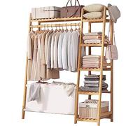 Perchero de madera maciza con ganchos, estantes de almacenamiento de pie con estante para zapatos con capacidad para hasta 100 kg, ideal para ropa, sombreros, perfecto para dormitorio, oficina