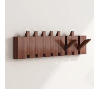 Perchero de madera resistente para colgar en la pared, estilo piano para abrigos, llaves, sombreros, batas y toallas, 6 ganchos