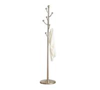 Perchero de metal con 7 ganchos para bufandas, bolsos y chaquetas - Árbol de pasillo independiente para entrada, sala de estar o baño (plateado)