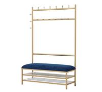 Perchero de metal con diseño de banco, almacenamiento de entrada de alta capacidad para sombreros y zapatos, fácil acceso para pasillo o dormitorio, dimensiones: 80 x 35 cm