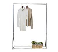 Perchero de metal independiente para ropa, diseño simple y moderno, gran capacidad y resistente, perfecto para el hogar o boutique, 100 x 40 x 170 cm, acabado plateado