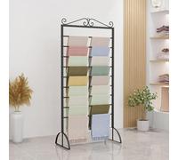 Perchero de Metal, Organizador de Armario Independiente, Expositor de hiyab y Pantalones de pie, Elegante solución de Almacenamiento Negra de 70 cm.