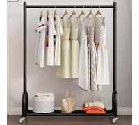 Perchero de metal portátil para ropa para dormitorio y sala de estar, color negro, 100 x 40 x 155 cm, solución elegante y de almacenamiento