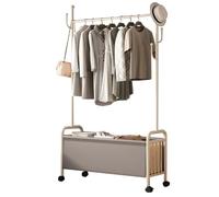Perchero de metal resistente con cesta de almacenamiento y ganchos, árbol de entrada de acero industrial para dormitorio y pasillo, 60/80/100 cm x 33 cm x 171 cm, ahorro de espacio