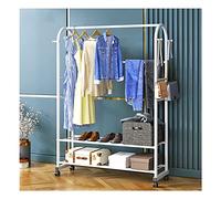 Perchero de metal resistente con ruedas, exquisito perchero para dormitorio y sala de estar, ideal para secar abrigos y chaquetas