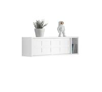 SoBuy Perchero Pared Recibidor con Puertas Correderas y Estante - Perchero Entrada Pared Madera Blanco para Colgador Recibidor Baño Cocina - 75x20x23cm 25kg FHK18-W