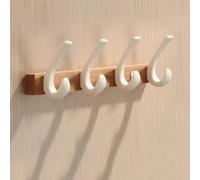 Perchero de pared con 7 ganchos - Nizer de entrada resistente para dormitorio, cocina y baño - Elegante solución de almacenamiento blanca para el hogar