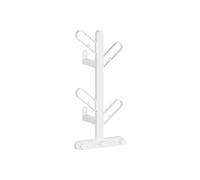 Perchero de Pared con 7 Ganchos para Ropa Sombreros Blanco Perla