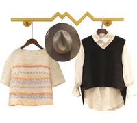 Perchero de pared de 120 cm, para exhibición minorista y almacenamiento en el hogar, duradero para organización de armarios y escaparates de moda