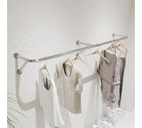 Perchero de Pared de Acero Inoxidable, Organizador de Ropa, Expositor Multiusos for el Hogar y Tienda