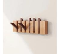 Perchero de Pared de Haya, con Gancho Abatible con Diseño de Teclas de Piano, Perchero Compacto para Abrigos Bolsos y Sombreros en la Entrada, para Armario Cocina Dormitorio y Baño(Mix,6 hooks)